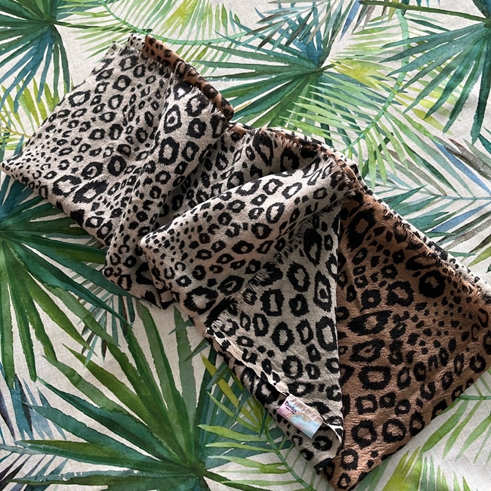 Bindya Leopard Scarf 100% Wool